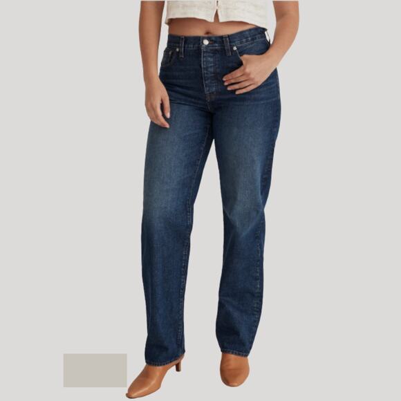 2/30 Madewell Low-Slung Straight Stoughton Wash Jeans-Size 29 - Picture 5 of 12